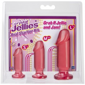 Набор розовых анальных фаллоимитаторов Crystal Jellies Anal Starter Kit