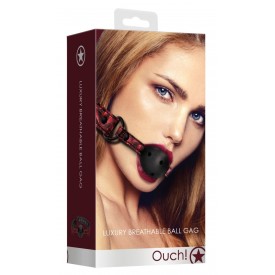 Черно-красный кляп-шарик Breathable Luxury Ball Gag